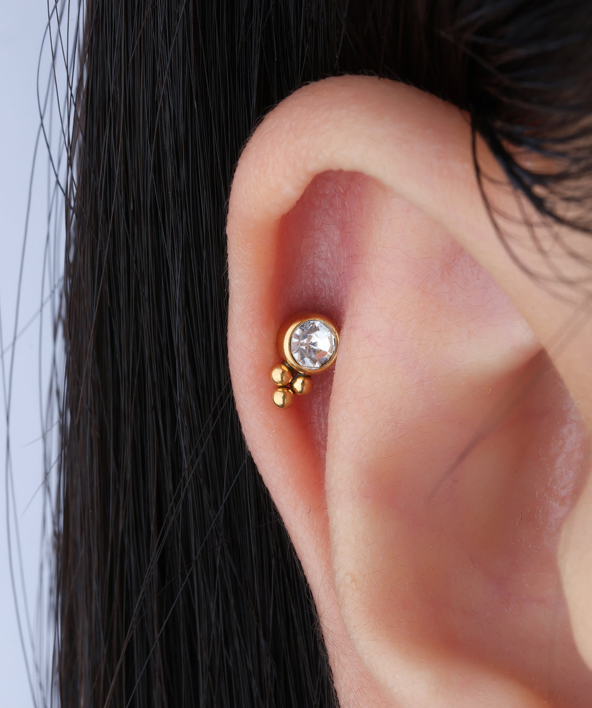 Dreamy Flatback Stud - Stainless Steel - Helix, Upper Lobe, Conch - Oumo Jewelry