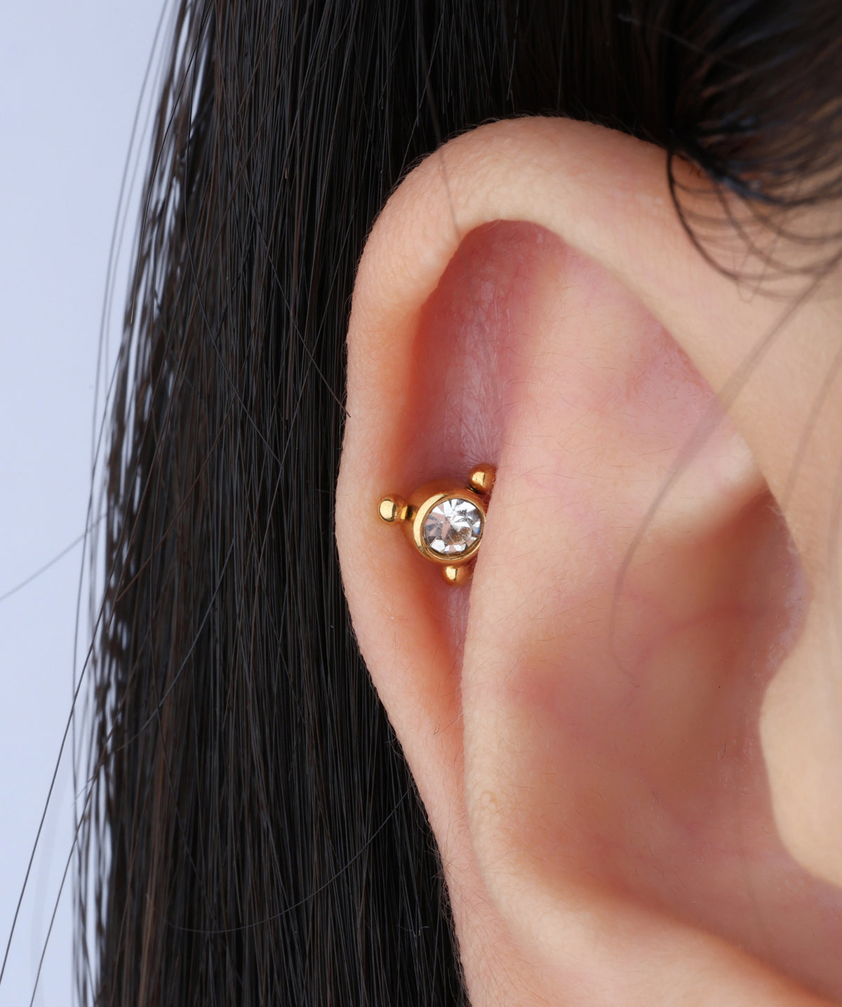 Hope Flatback Stud - Stainless Steel - Helix, Upper Lobe, Conch - Oumo Jewelry