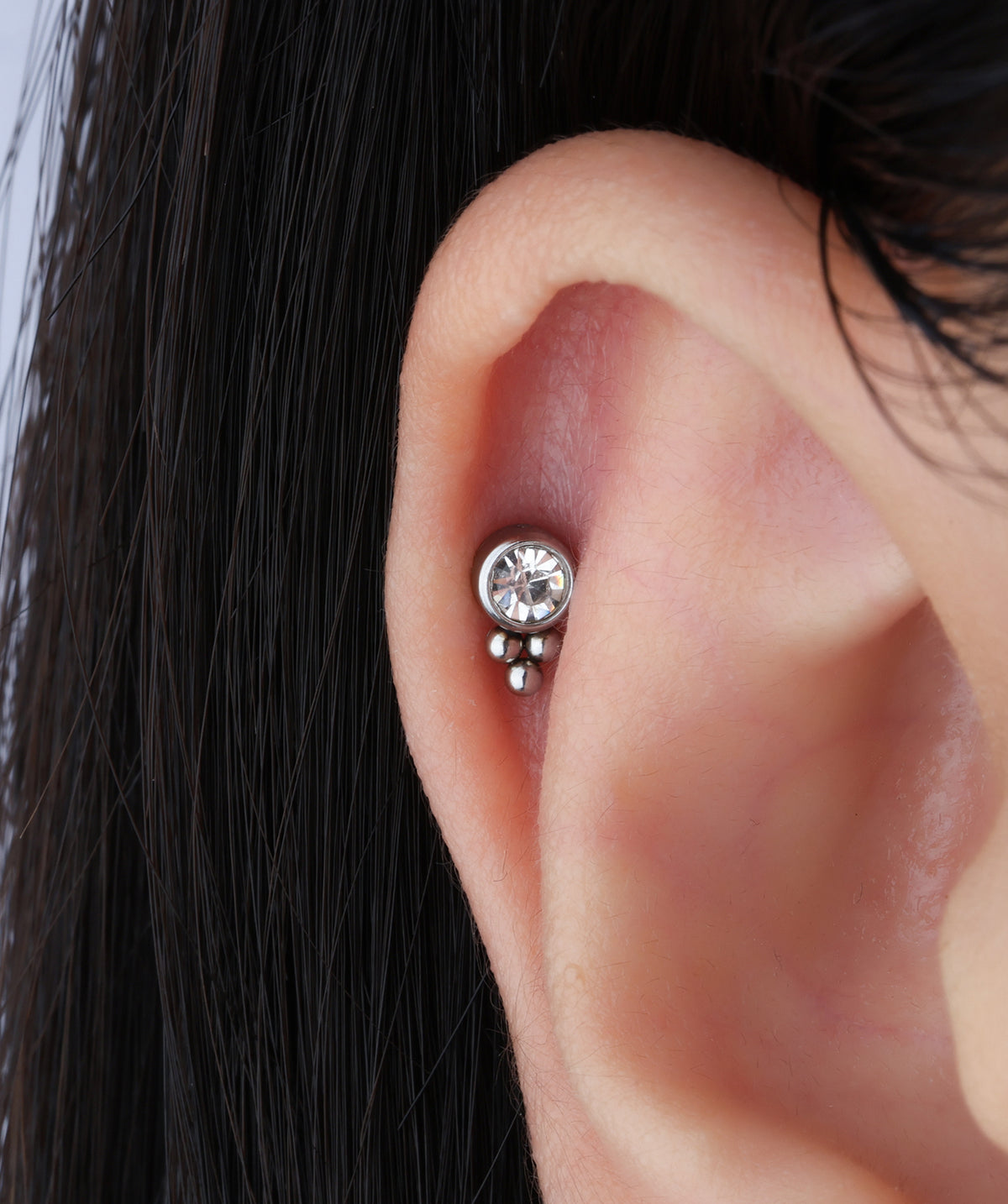 Dreamy Flatback Stud - Stainless Steel - Helix, Upper Lobe, Conch - Oumo Jewelry