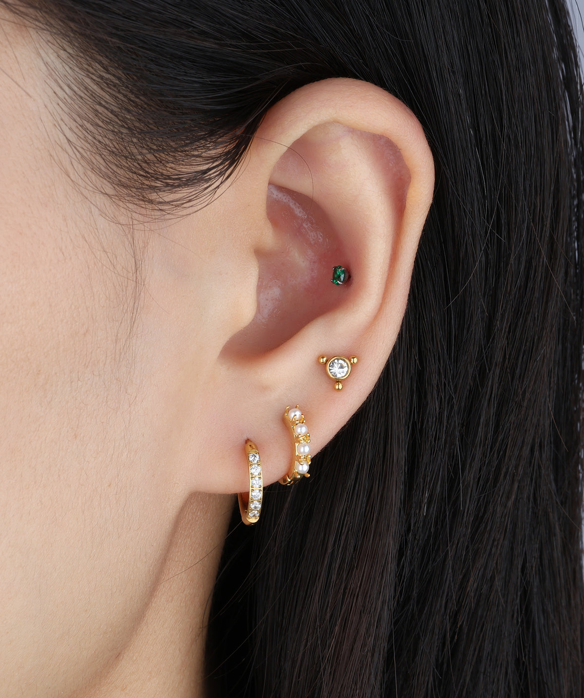 Hope Flatback Stud - Stainless Steel - Helix, Upper Lobe, Conch - Oumo Jewelry
