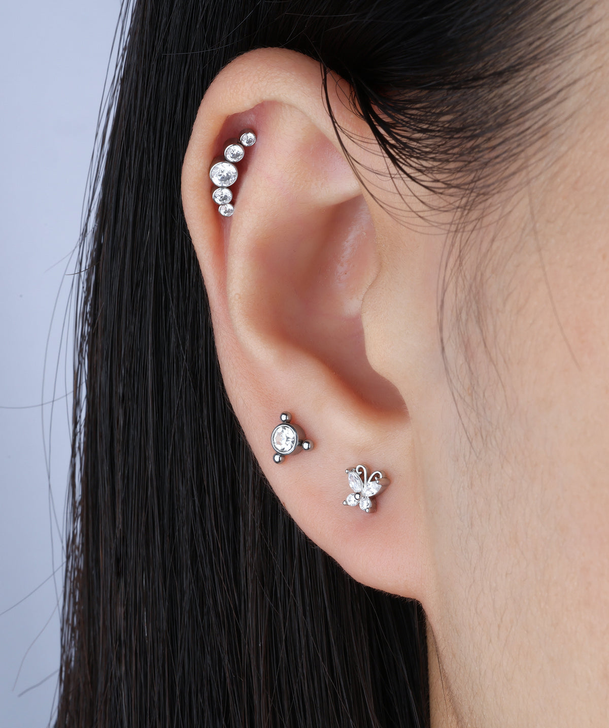 Hope Flatback Stud - Stainless Steel - Helix, Upper Lobe, Conch - Oumo Jewelry
