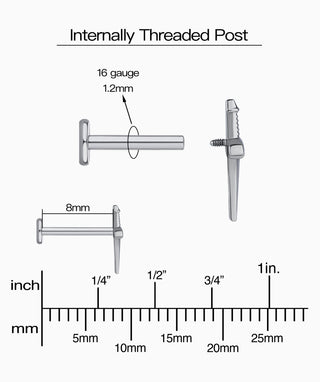 Titanium Sword Flatback Stud - OumoJewelry