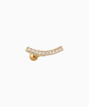 Sparkly Curved Stud - Stainless Steel - Upper Lobe, Helix, Flat - Oumo Jewelry