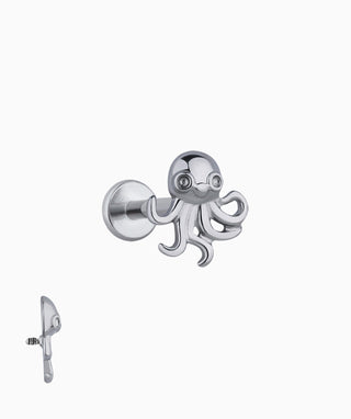 Titanium Octopus Flatback Stud - OumoJewelry