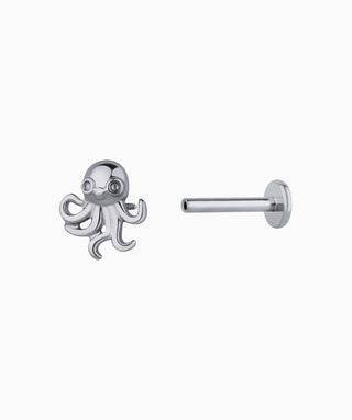 Titanium Octopus Flatback Stud - OumoJewelry