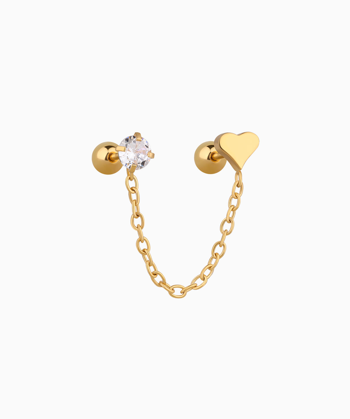 Romantic Heart Chain - Stainless Steel - Lobe, Upper Lobe - Oumo Jewelry