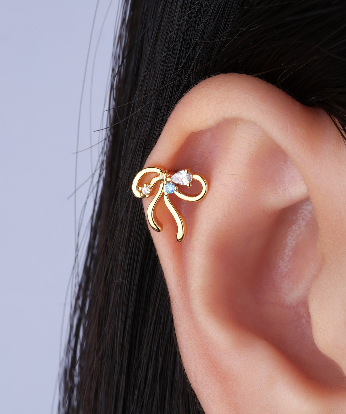 Beautiful Bow Stud - Stainless Steel - Upper Lobe, Helix - Oumo Jewelry