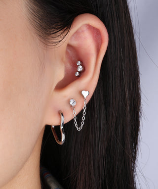 Titanium Basic Gemstone Flatback Stud - OumoJewelry