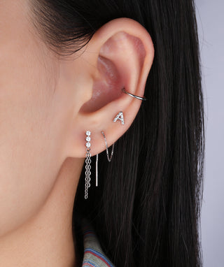 Titanium Gemstone Chain Flatback Drop - OumoJewelry