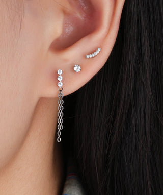Titanium Gemstone Chain Flatback Drop - OumoJewelry