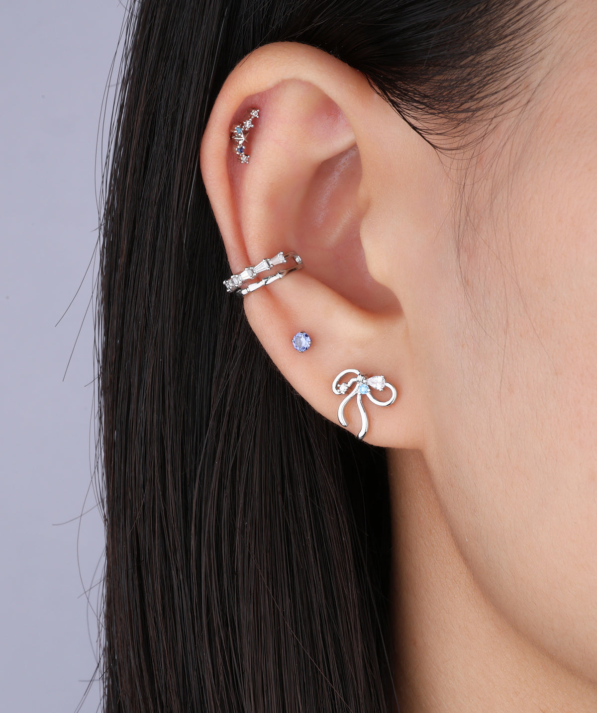 Beautiful Bow Stud - Stainless Steel - Upper Lobe, Helix - Oumo Jewelry