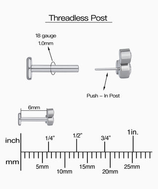 Titanium Basic Gemstone Flatback Stud - OumoJewelry
