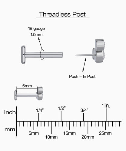 Titanium Basic Gemstone Stud