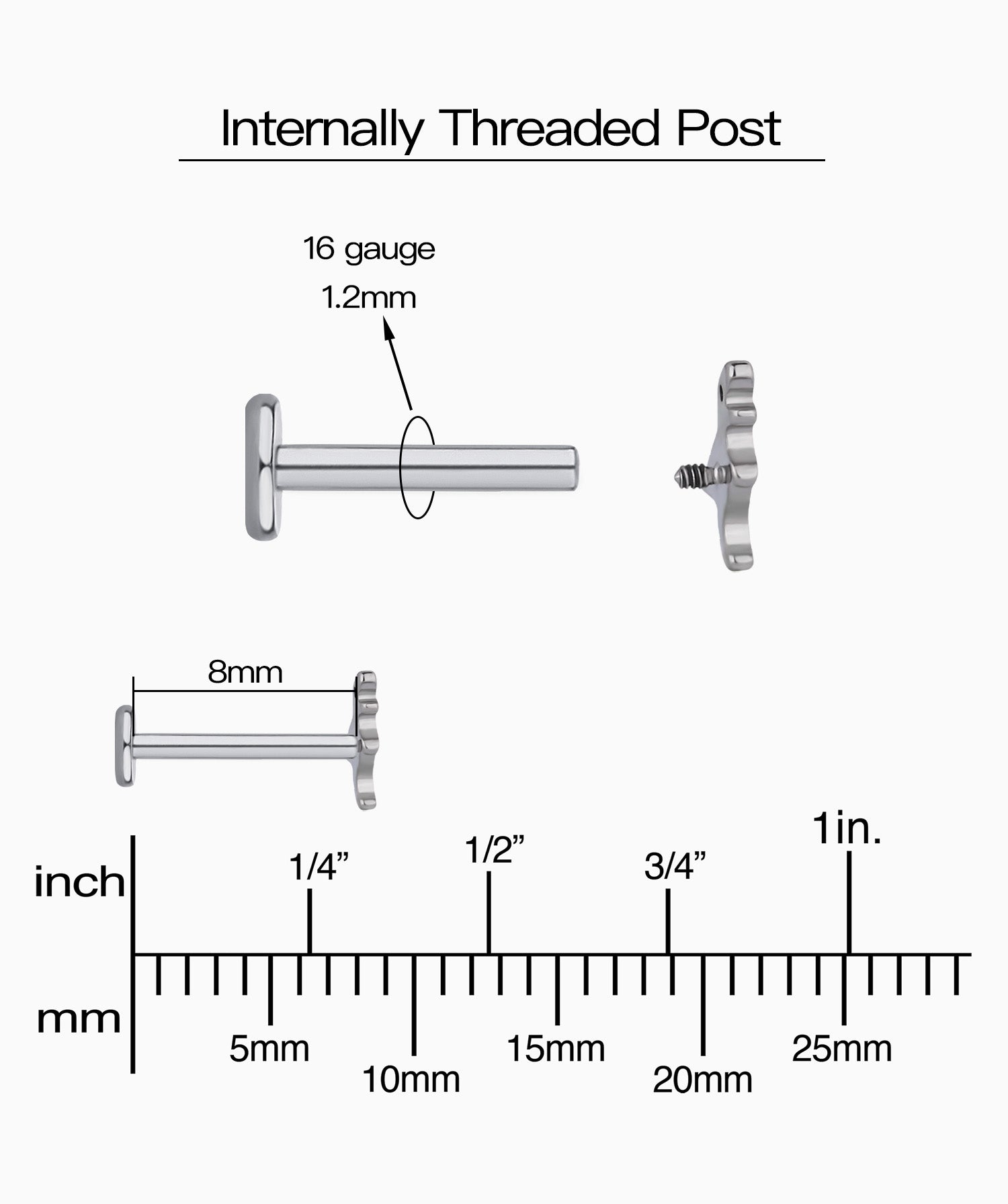 Titanium Dinosaur Flatback Stud