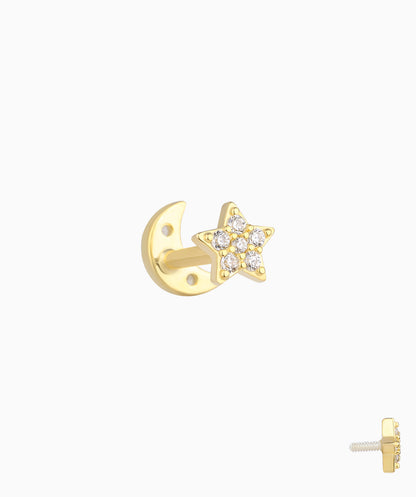 Moon Star Reversible Flatback Stud