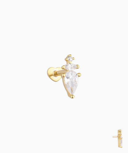 Marquise Reversible Flatback Stud