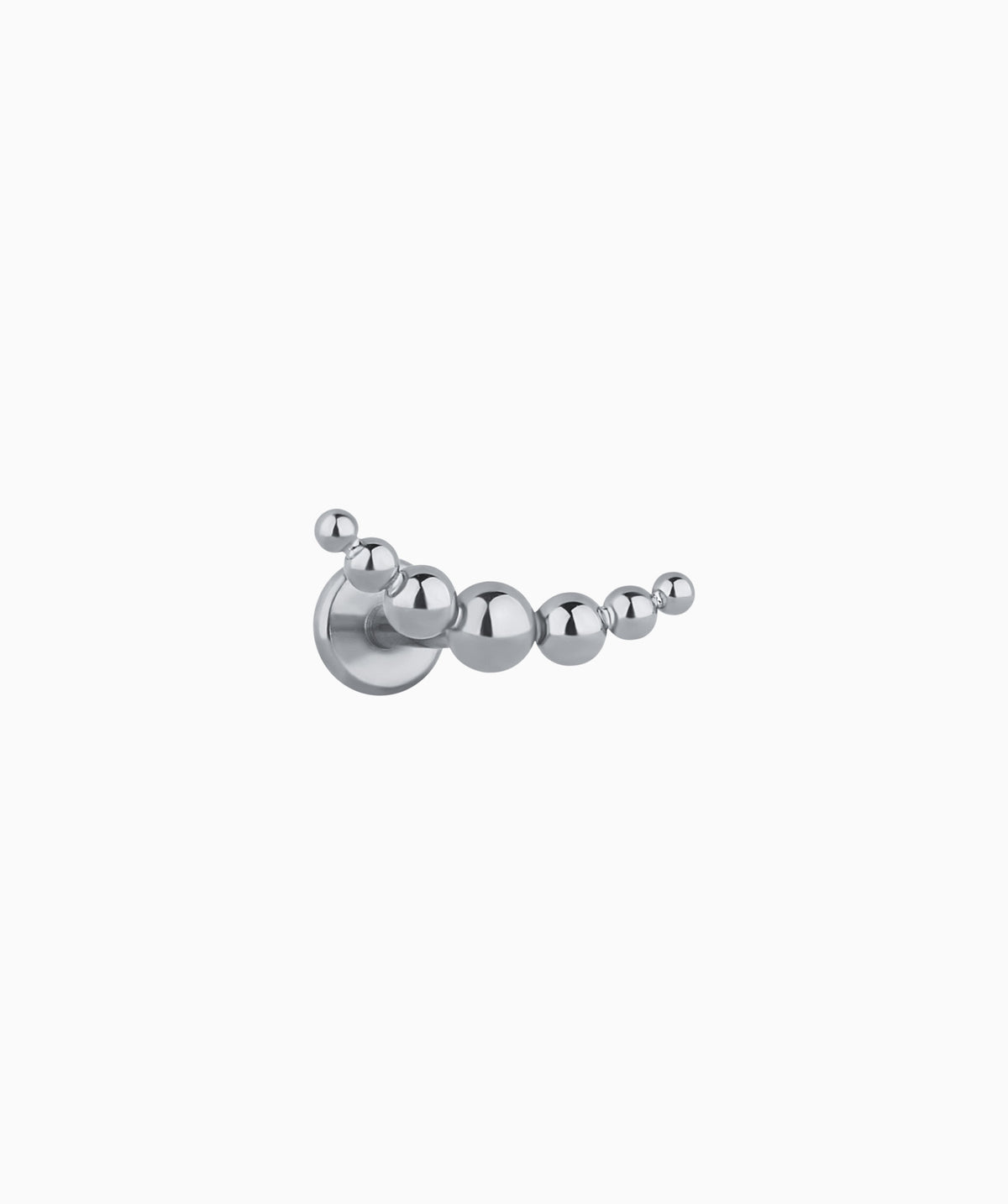 Curved Ball Flatback Stud - Stainless Steel - Helix, Upper Lobe, Flat - Oumo Jewelry