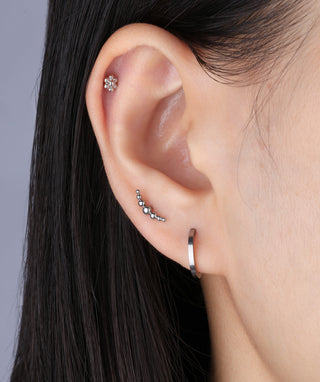 Curved Ball Flatback Stud - OumoJewelry