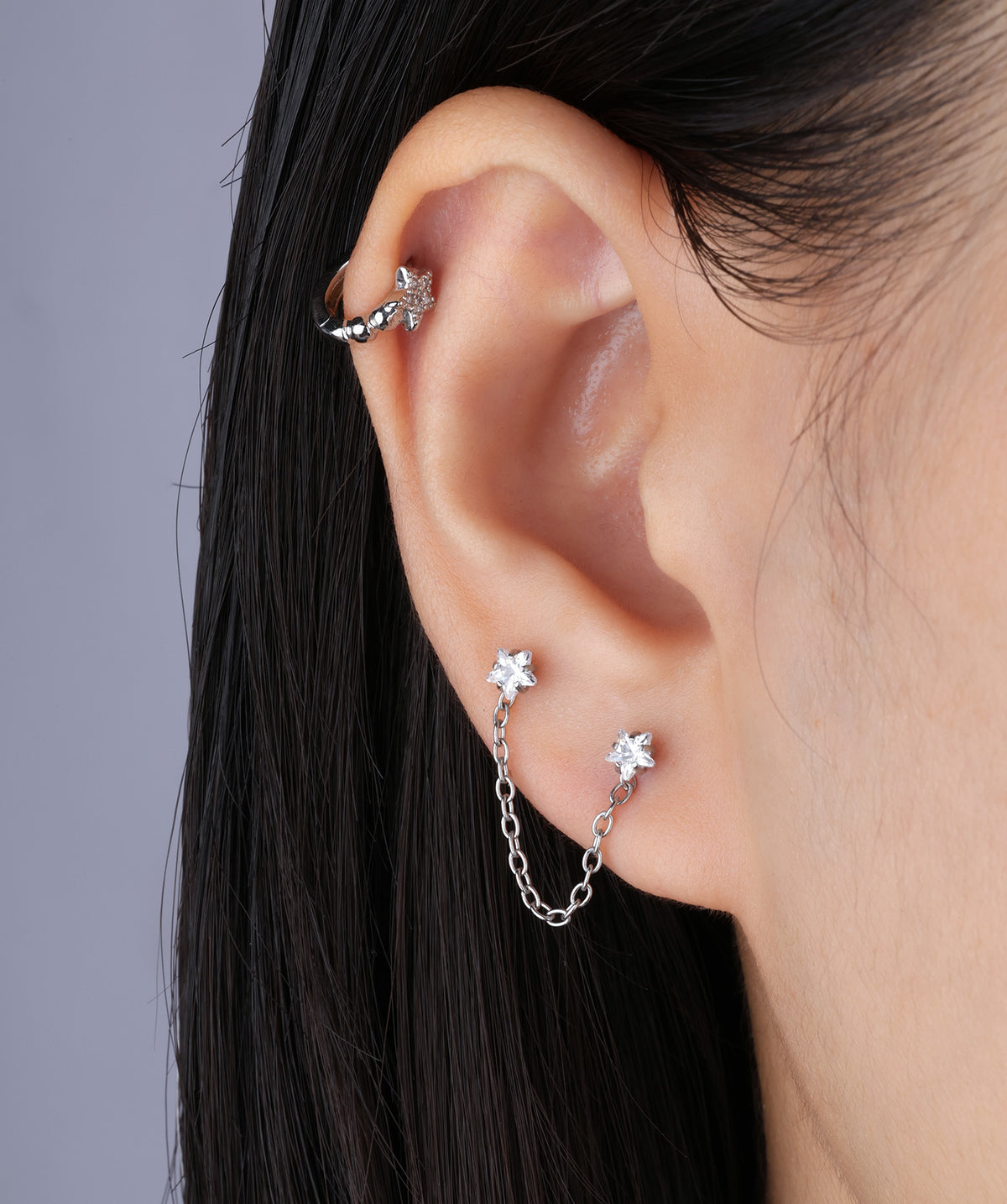 Shining Star Chain - Stainless Steel - Lobe, Upper Lobe - Oumo Jewelry