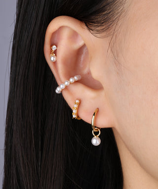 Gemstone Pearl Flatback Drop - OumoJewelry