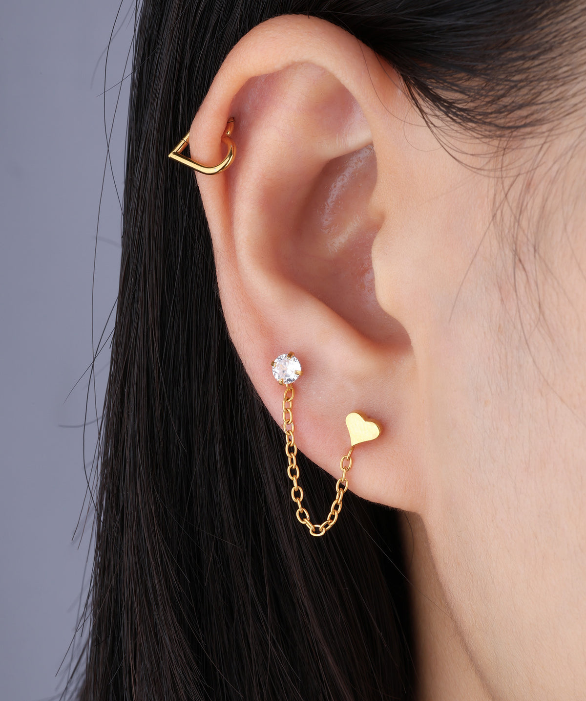 Heart Clicker Hoop - Stainless Steel - Daith - Oumo Jewelry