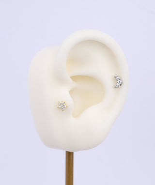Moon Star Reversible Flatback Stud - OumoJewelry