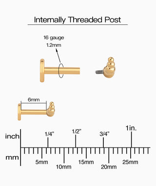 Curved Ball Flatback Stud - OumoJewelry