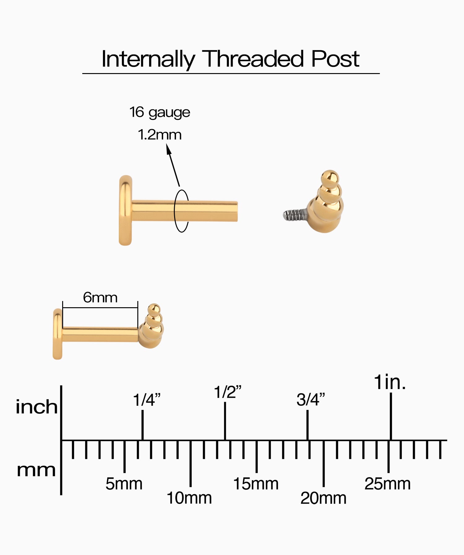 Curved Ball Flatback Stud