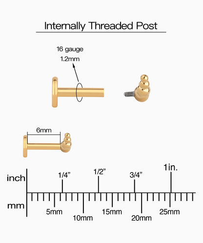 Curved Ball Flatback Stud