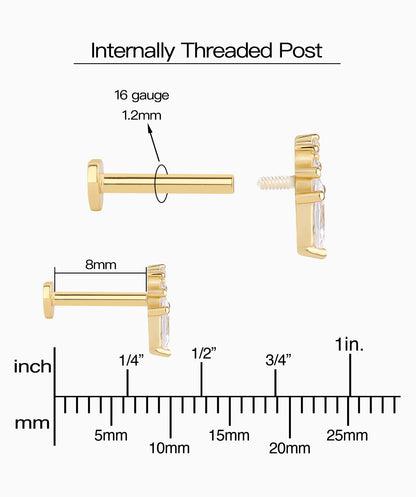 Marquise Reversible Flatback Stud