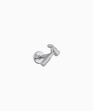 Titanium Hammer Flatback Stud - OumoJewelry
