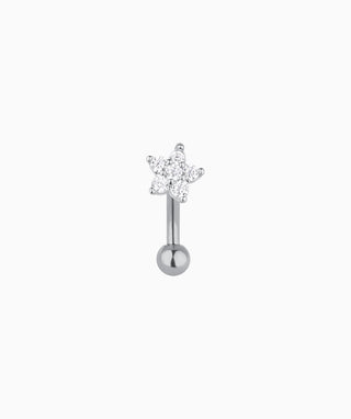 Sparkle Flower Curved Barbell - OumoJewelry