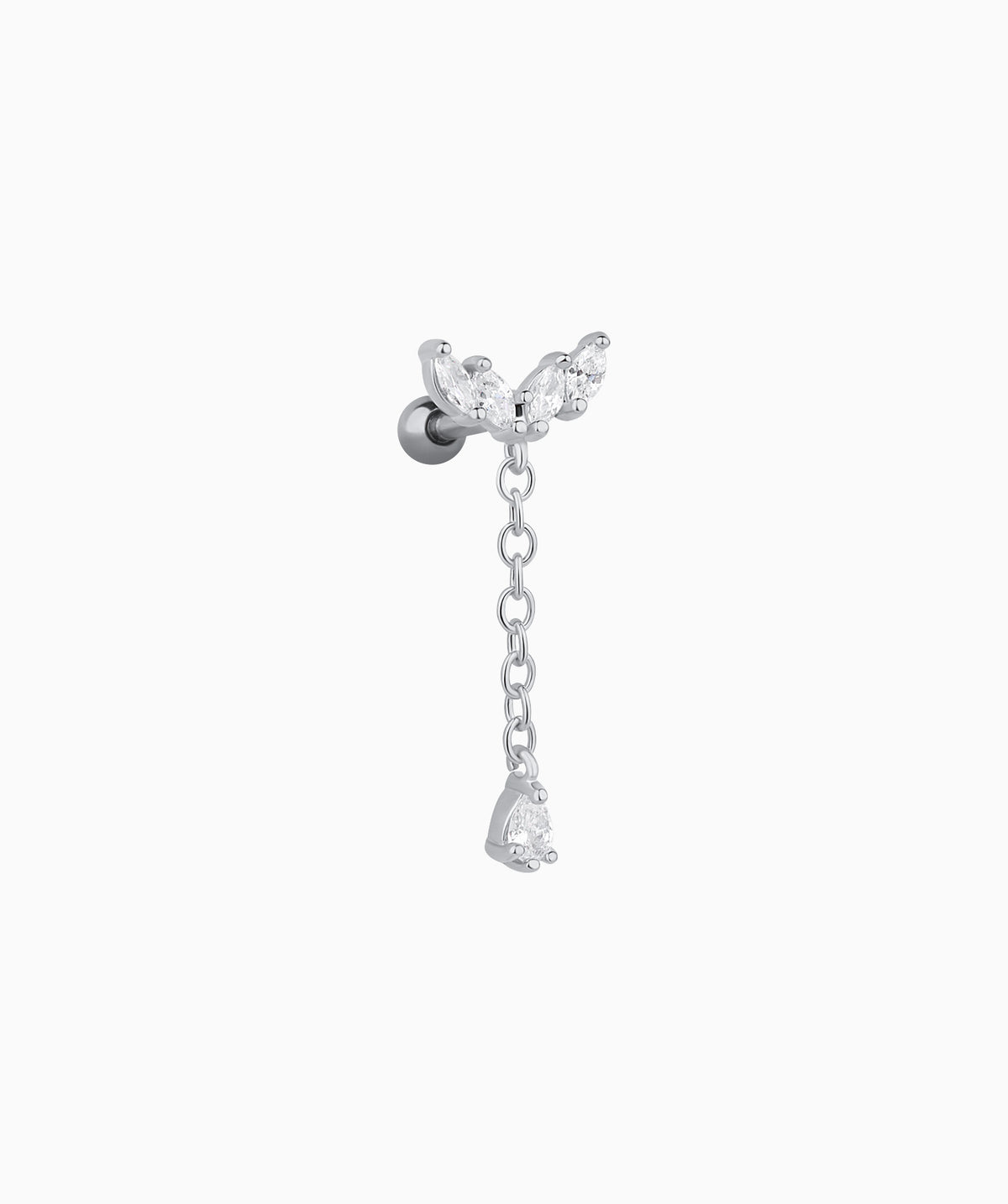 Butterfly Drop Chain - Stainless Steel - Lobe, Upper Lobe, Flat - Oumo Jewelry