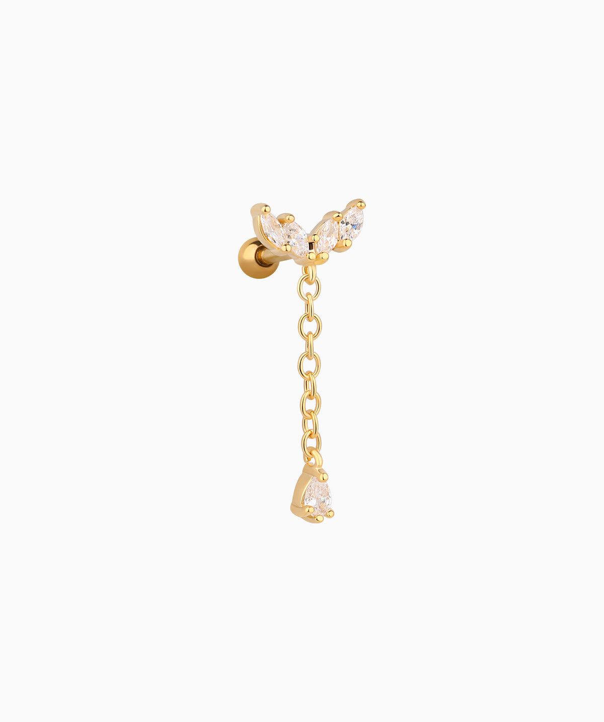 Butterfly Drop Chain - Stainless Steel - Lobe, Upper Lobe, Flat - Oumo Jewelry