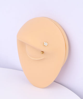 Sparkle Flower Curved Barbell - OumoJewelry