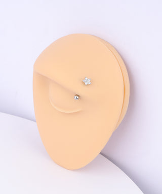 Sparkle Flower Curved Barbell - OumoJewelry