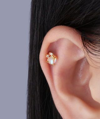 Opal Flower Stud - OumoJewelry