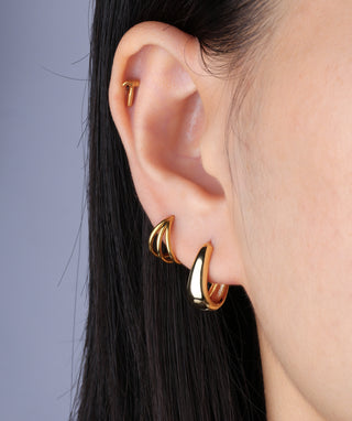 Titanium Hammer Flatback Stud - OumoJewelry