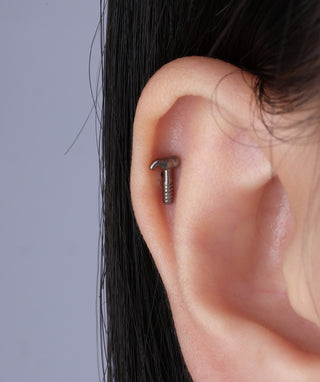 Titanium Hammer Flatback Stud - OumoJewelry