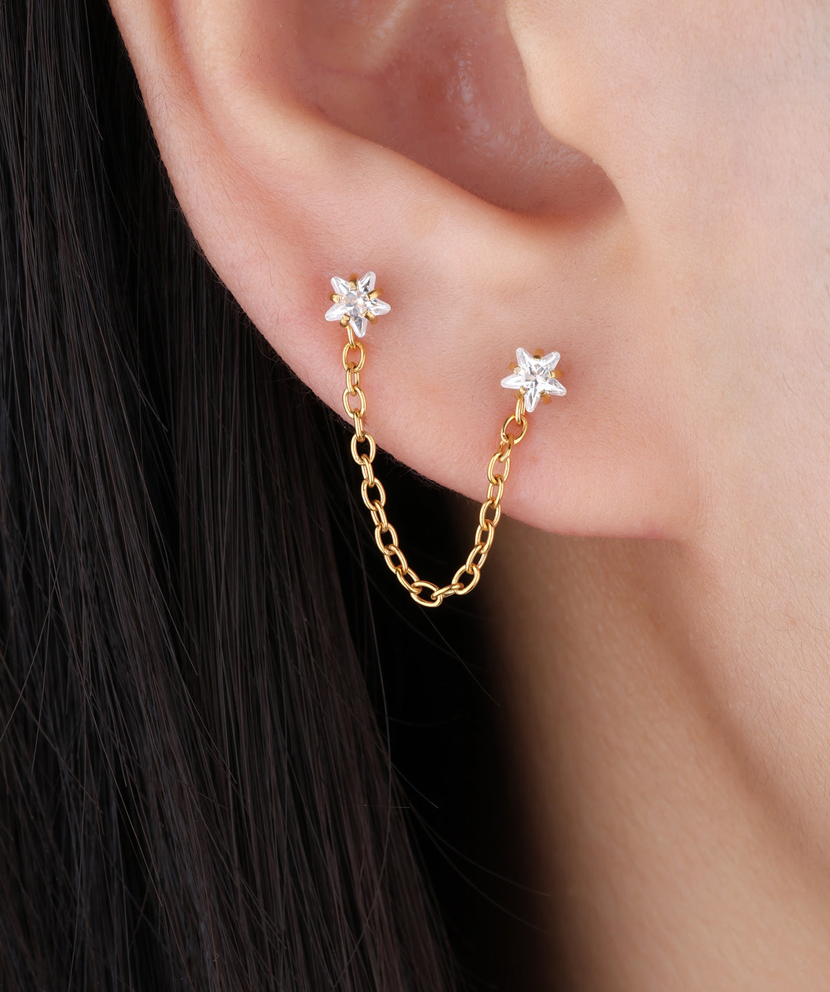 Shining Star Chain - Stainless Steel - Lobe, Upper Lobe - Oumo Jewelry