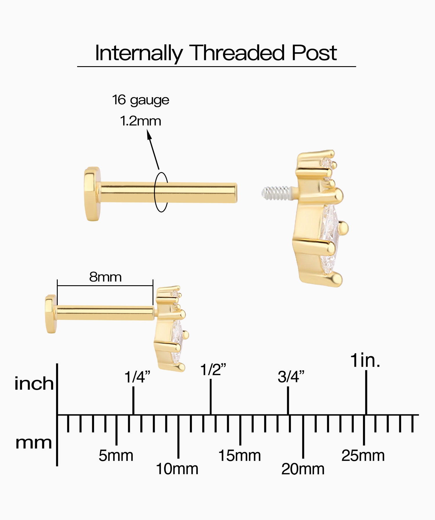 Rhombus Reversible Flatback Stud