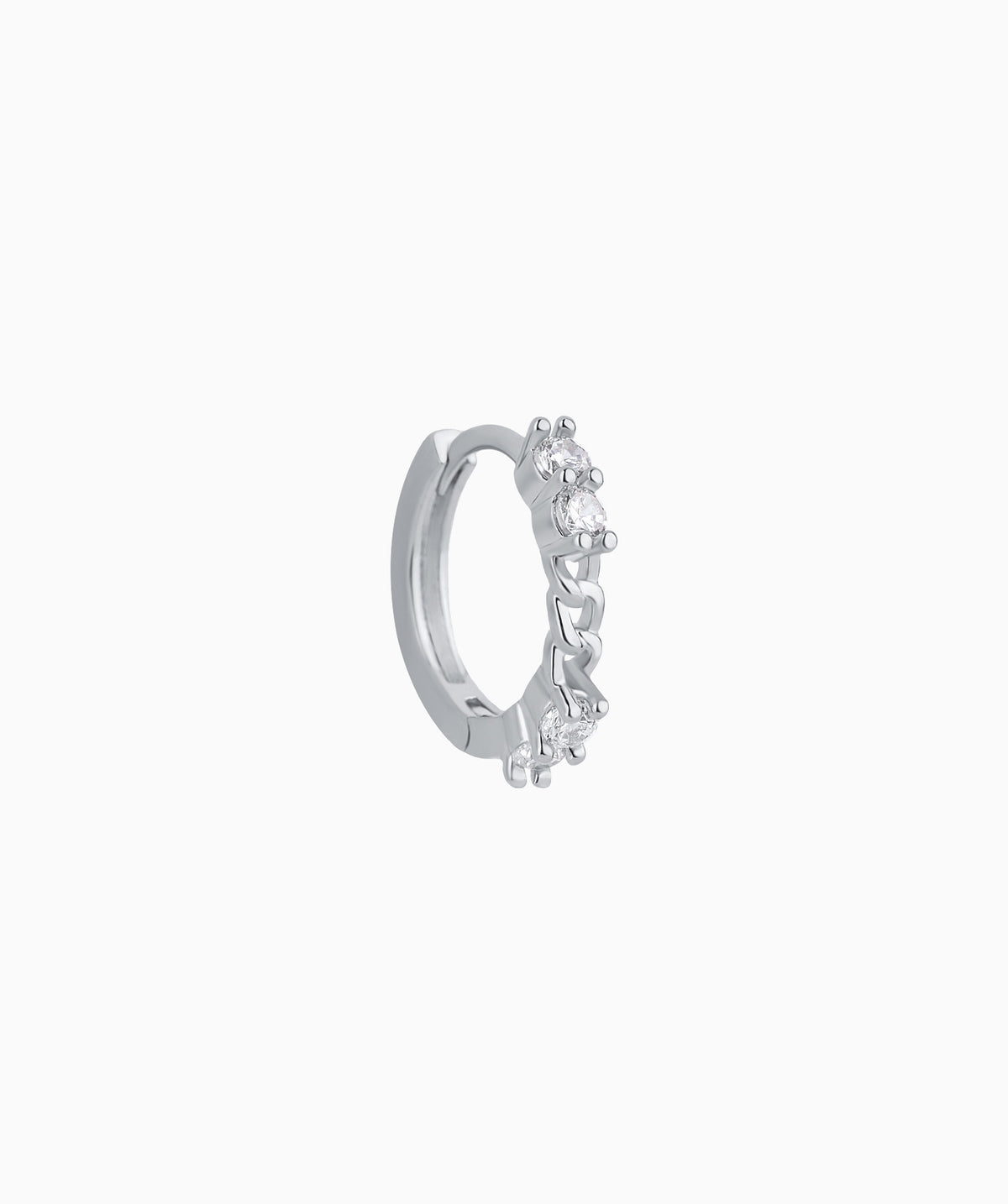 Chain-Shaped Gemstone Hoop - Brass - Upper Lobe - Oumo Jewelry