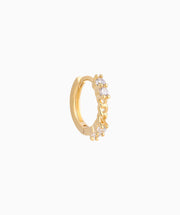 Chain-Shaped Gemstone Hoop - Brass - Upper Lobe - Oumo Jewelry