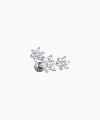 Delicate Curved Flower Stud - OumoJewelry