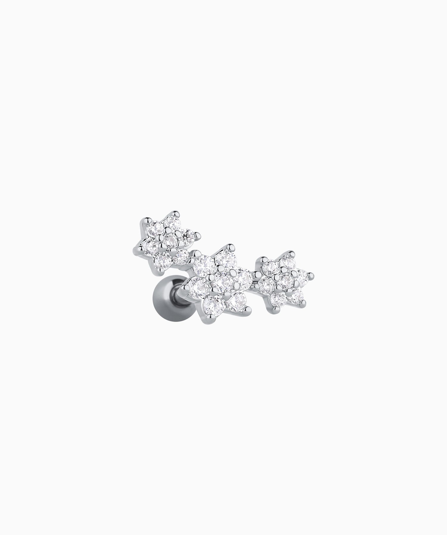 Delicate Curved Flower Stud