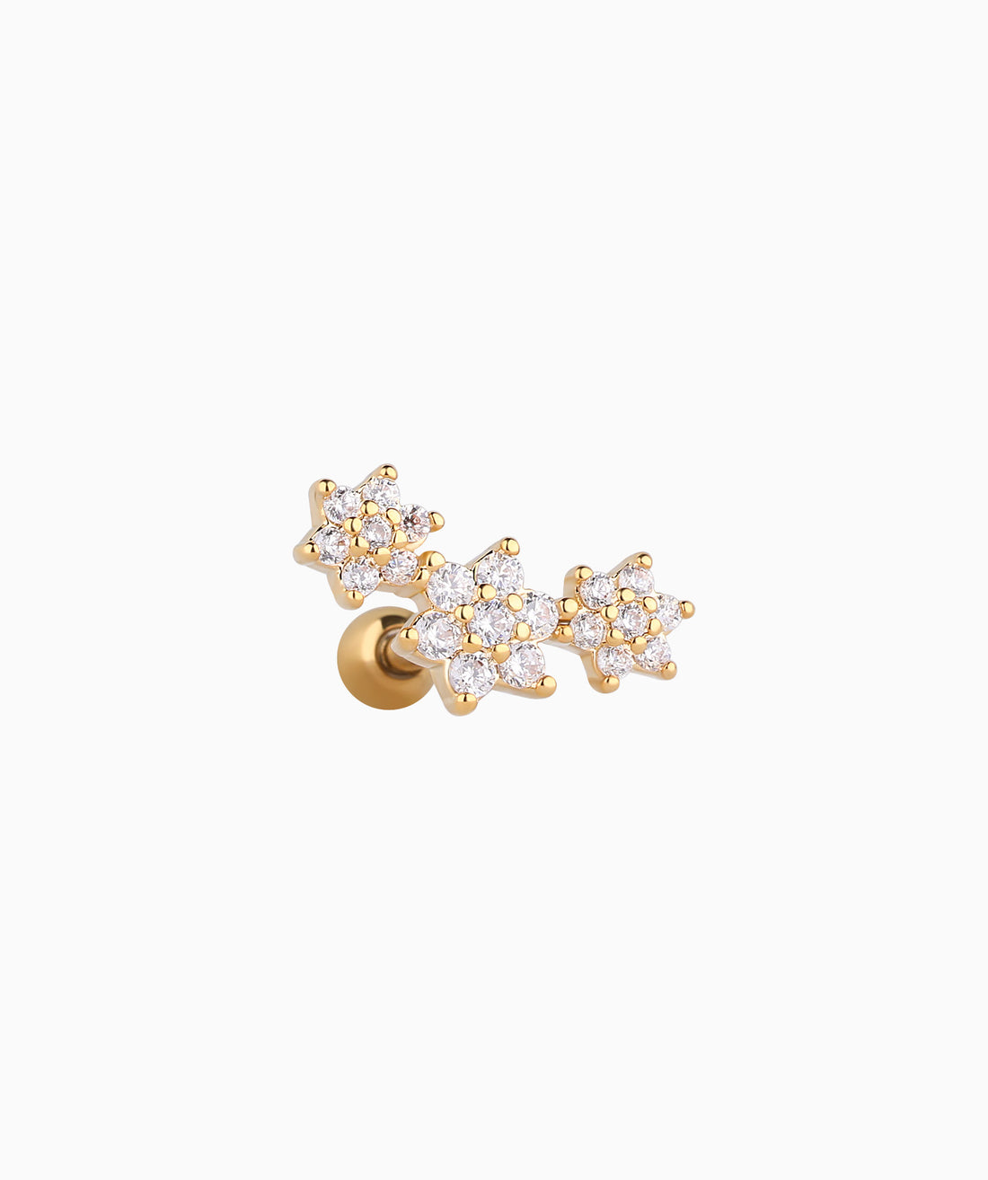 Delicate Curved Flower Stud