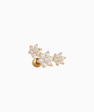 Delicate Curved Flower Stud - OumoJewelry