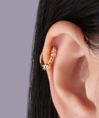 Chain-Shaped Gemstone Hoop - OumoJewelry