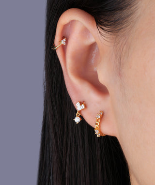 Chain-Shaped Gemstone Hoop - OumoJewelry