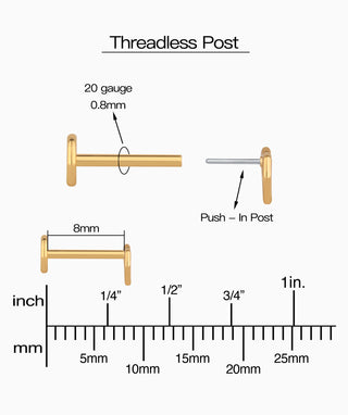 ⚡Titanium Lightning Flatback stud - OumoJewelry